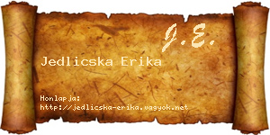 Jedlicska Erika névjegykártya
